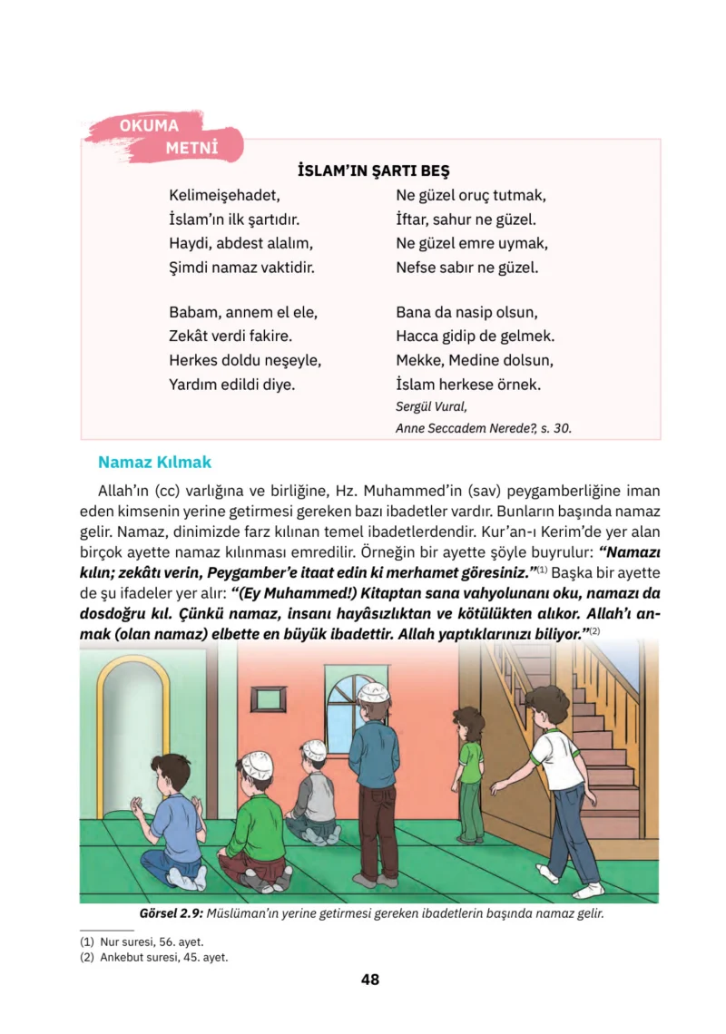 4. Sınıf Din Kültürü ve Ahlak Bilgisi Ders Kitabı Cevapları SDR İpekyolu Yayınları Sayfa 48