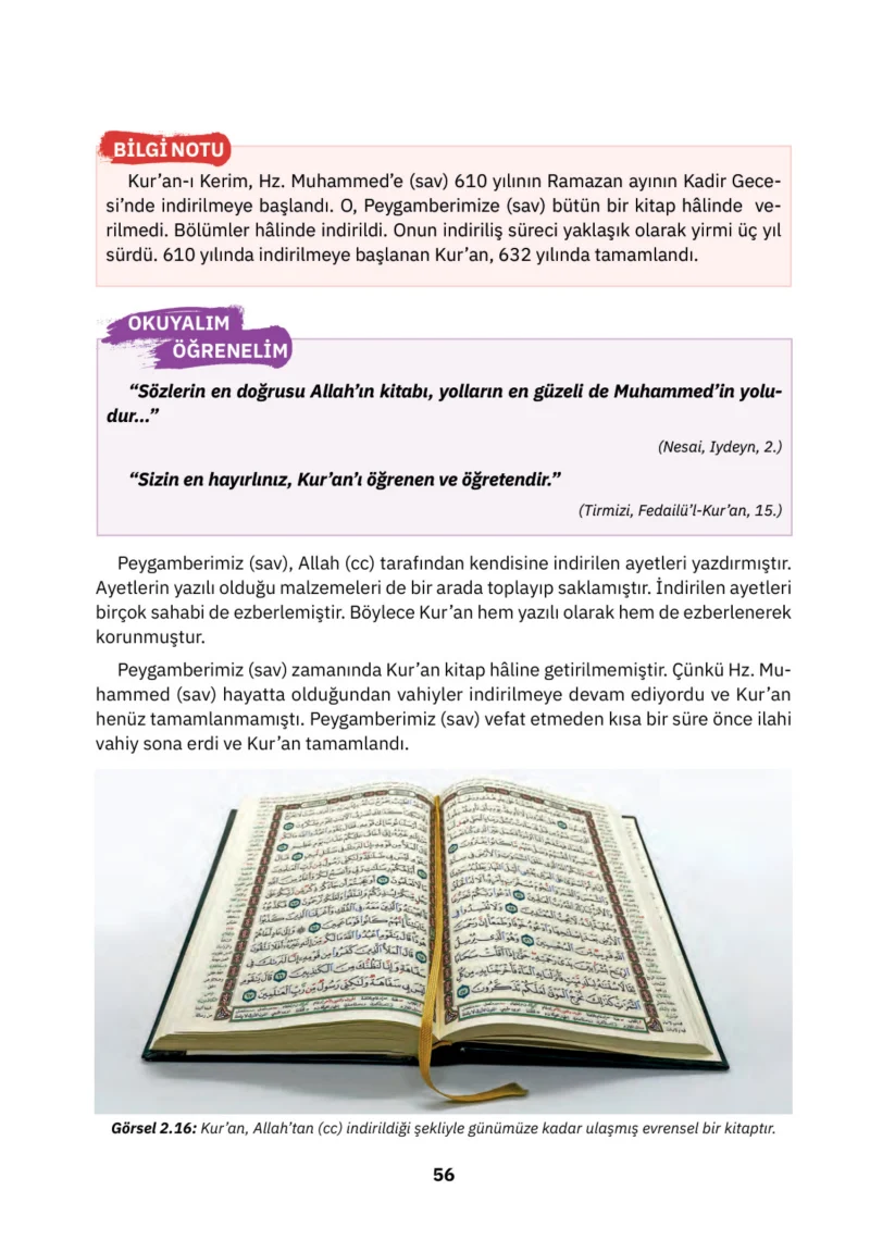 4. Sınıf Din Kültürü ve Ahlak Bilgisi Ders Kitabı Cevapları SDR İpekyolu Yayınları Sayfa 56