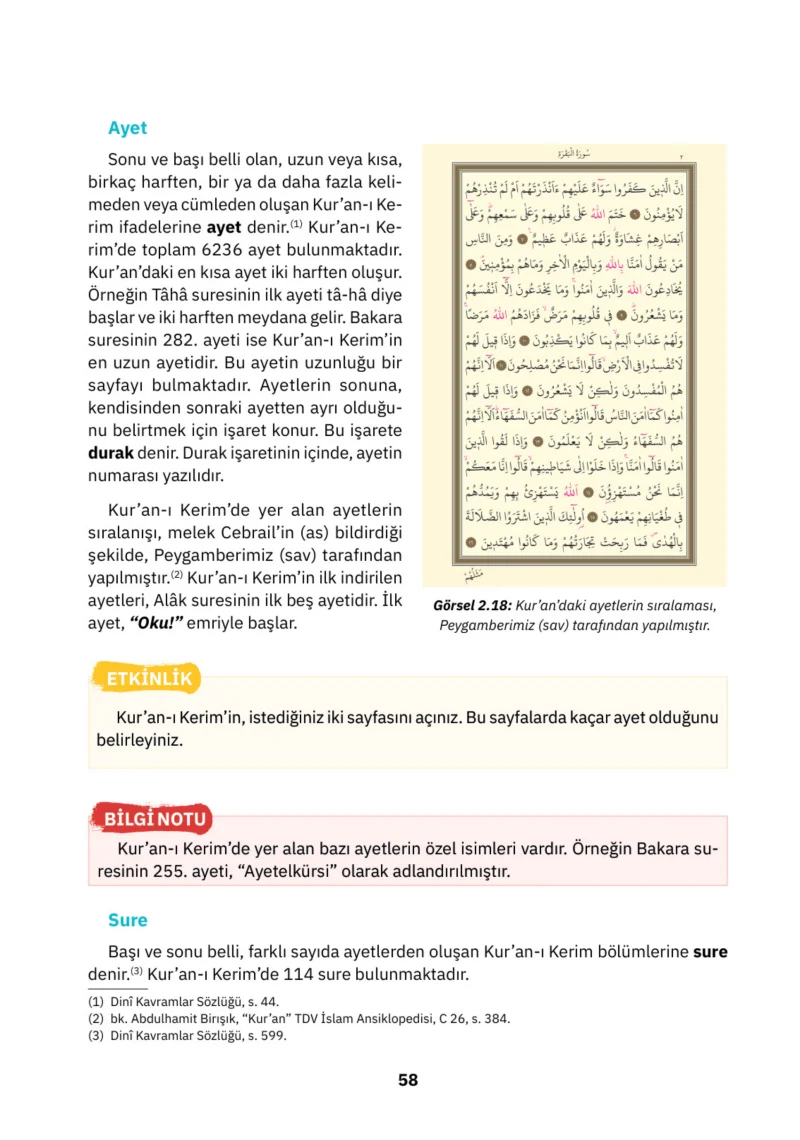 4. Sınıf Din Kültürü ve Ahlak Bilgisi Ders Kitabı Cevapları SDR İpekyolu Yayınları Sayfa 58