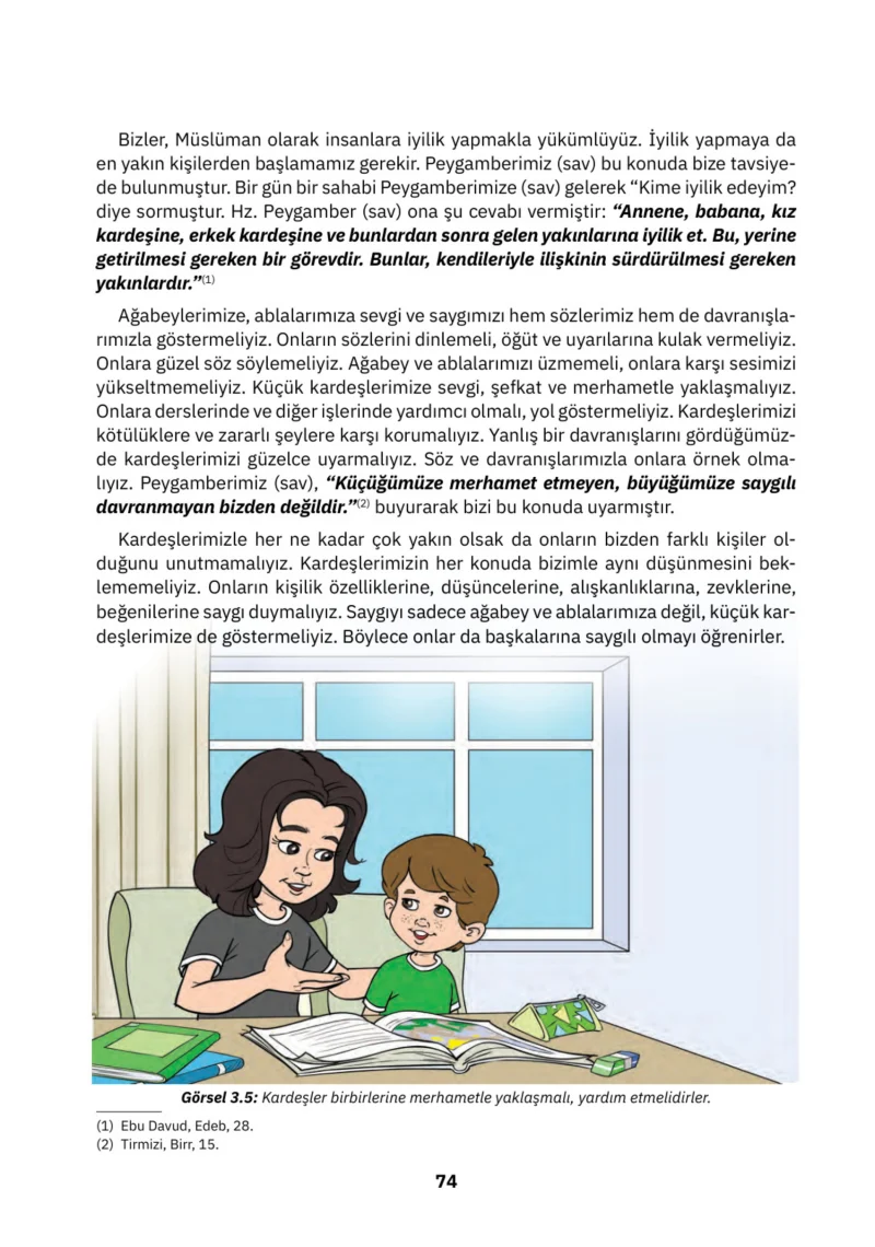 4. Sınıf Din Kültürü ve Ahlak Bilgisi Ders Kitabı Cevapları SDR İpekyolu Yayınları Sayfa 74