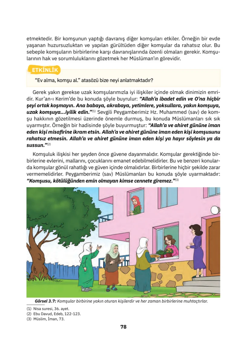 4. Sınıf Din Kültürü ve Ahlak Bilgisi Ders Kitabı Cevapları SDR İpekyolu Yayınları Sayfa 78