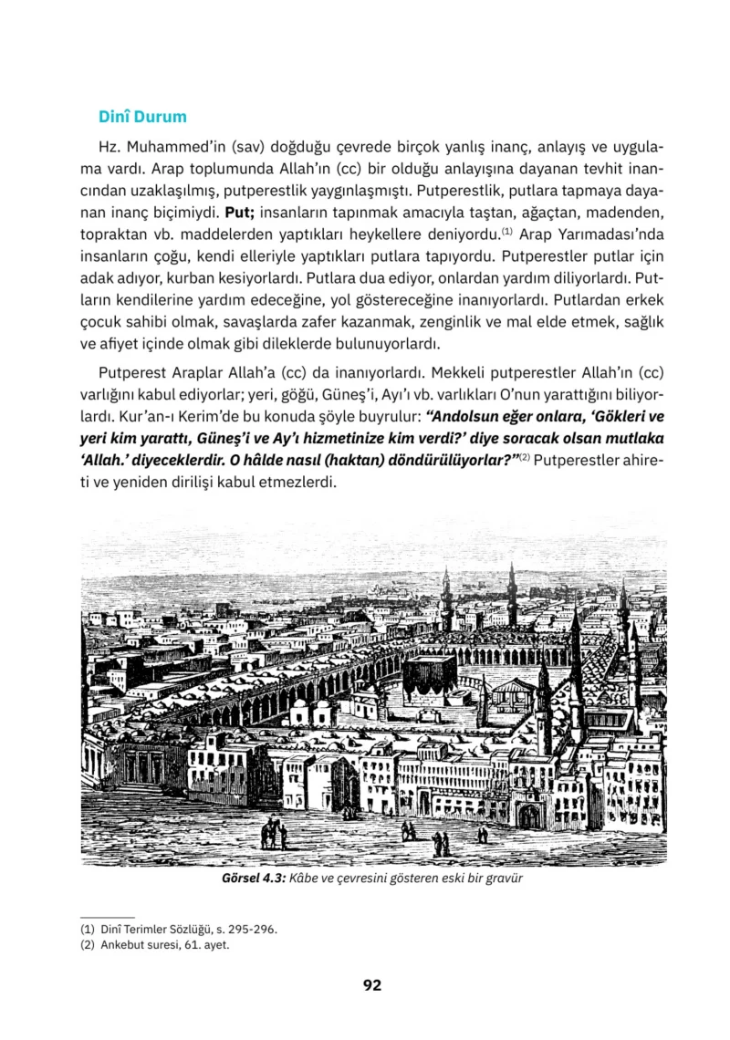 4. Sınıf Din Kültürü ve Ahlak Bilgisi Ders Kitabı Cevapları SDR İpekyolu Yayınları Sayfa 92