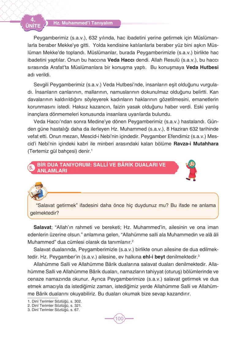 4. Sınıf Din Kültürü ve Ahlak Bilgisi Ders Kitabı Cevapları Tutku Yayıncılık Sayfa 100