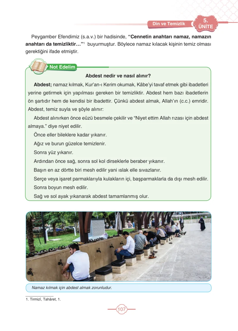 4. Sınıf Din Kültürü ve Ahlak Bilgisi Ders Kitabı Cevapları Tutku Yayıncılık Sayfa 107