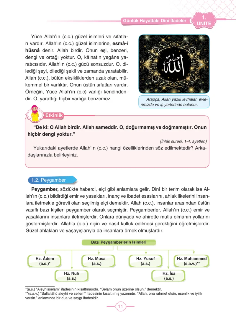 4. Sınıf Din Kültürü ve Ahlak Bilgisi Ders Kitabı Cevapları Tutku Yayıncılık Sayfa 11