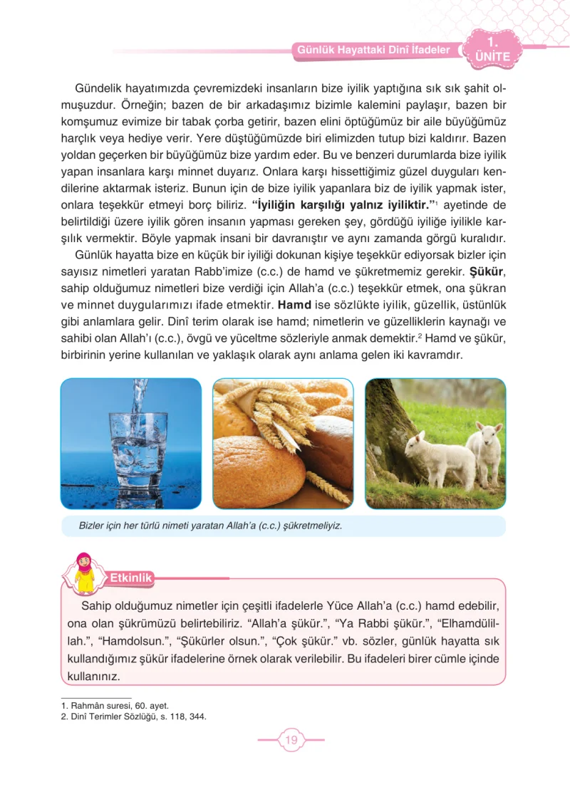 4. Sınıf Din Kültürü ve Ahlak Bilgisi Ders Kitabı Cevapları Tutku Yayıncılık Sayfa 19
