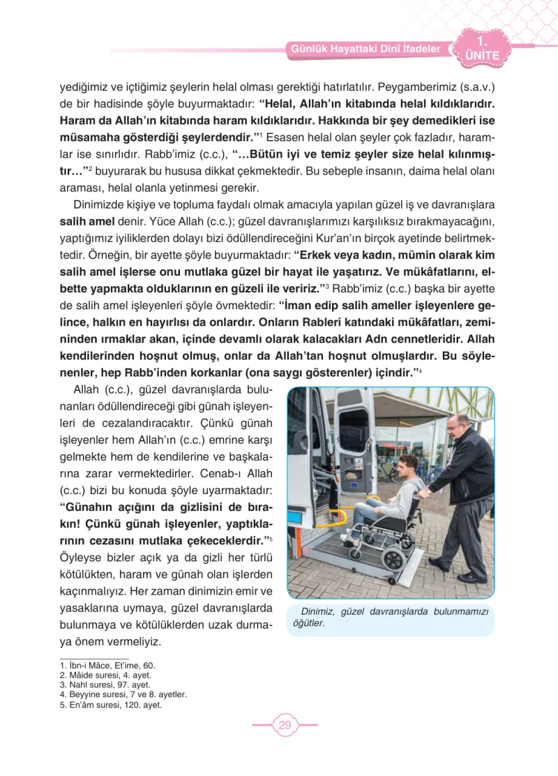 4. Sınıf Din Kültürü ve Ahlak Bilgisi Ders Kitabı Cevapları Tutku Yayıncılık Sayfa 29