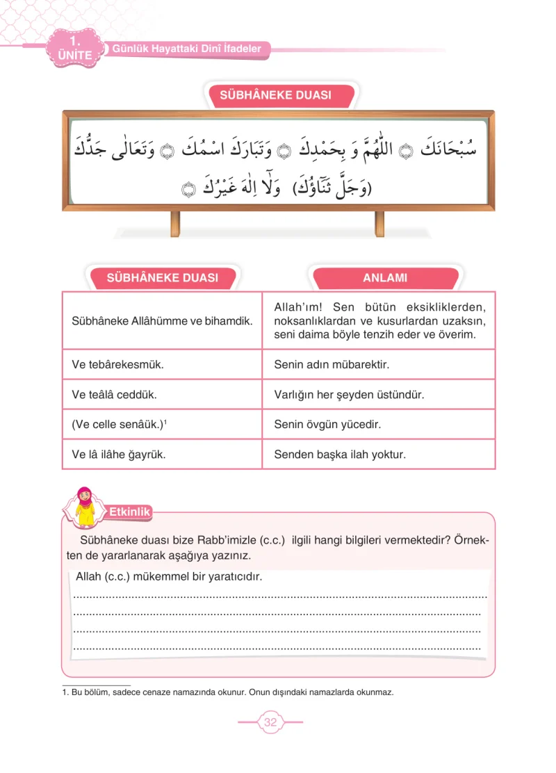 4. Sınıf Din Kültürü ve Ahlak Bilgisi Ders Kitabı Cevapları Tutku Yayıncılık Sayfa 32