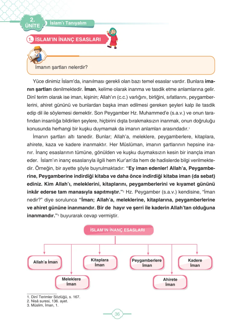 4. Sınıf Din Kültürü ve Ahlak Bilgisi Ders Kitabı Cevapları Tutku Yayıncılık Sayfa 36