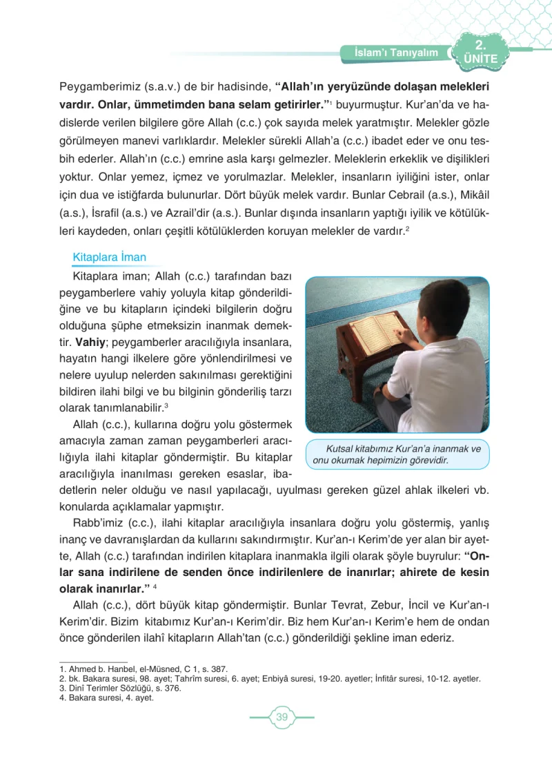 4. Sınıf Din Kültürü ve Ahlak Bilgisi Ders Kitabı Cevapları Tutku Yayıncılık Sayfa 39