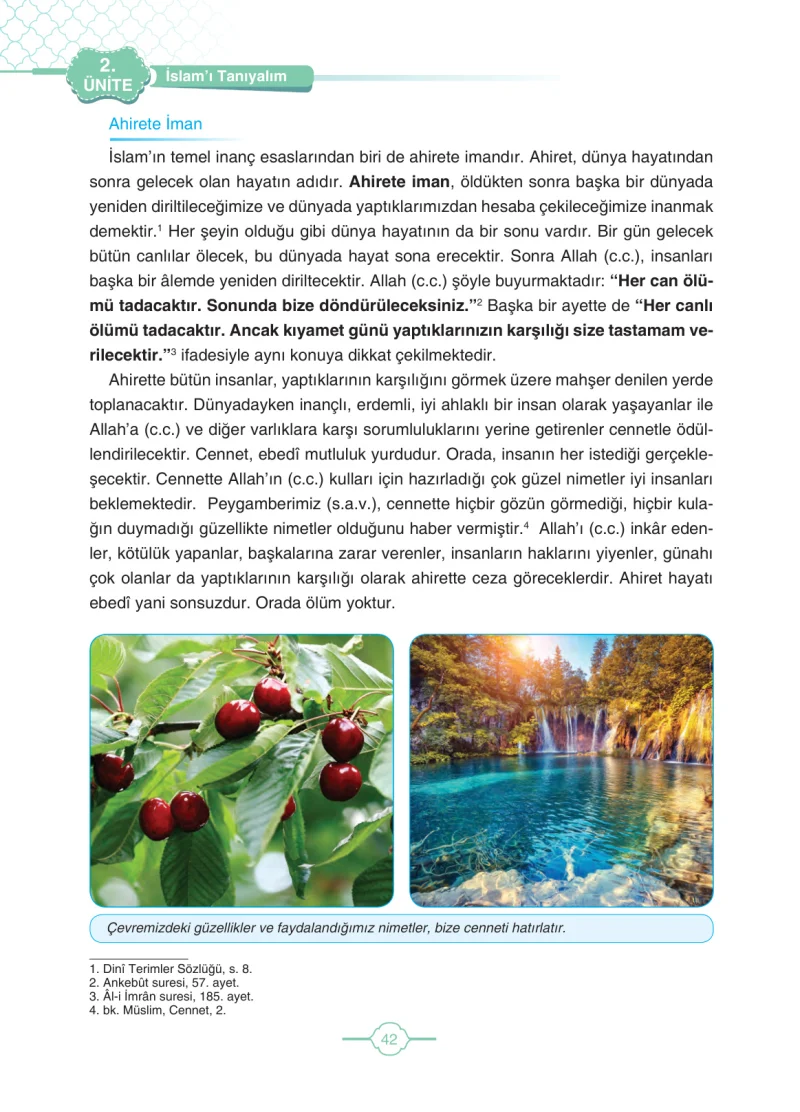 4. Sınıf Din Kültürü ve Ahlak Bilgisi Ders Kitabı Cevapları Tutku Yayıncılık Sayfa 42