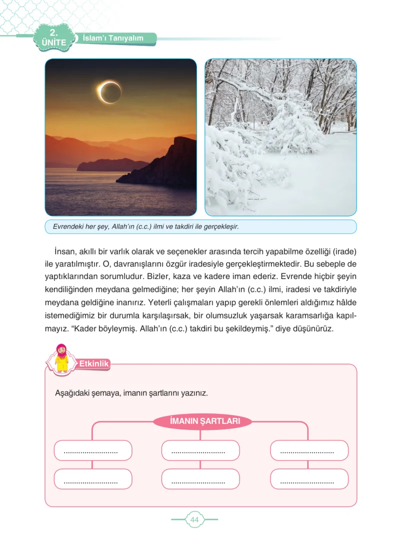 4. Sınıf Din Kültürü ve Ahlak Bilgisi Ders Kitabı Cevapları Tutku Yayıncılık Sayfa 44