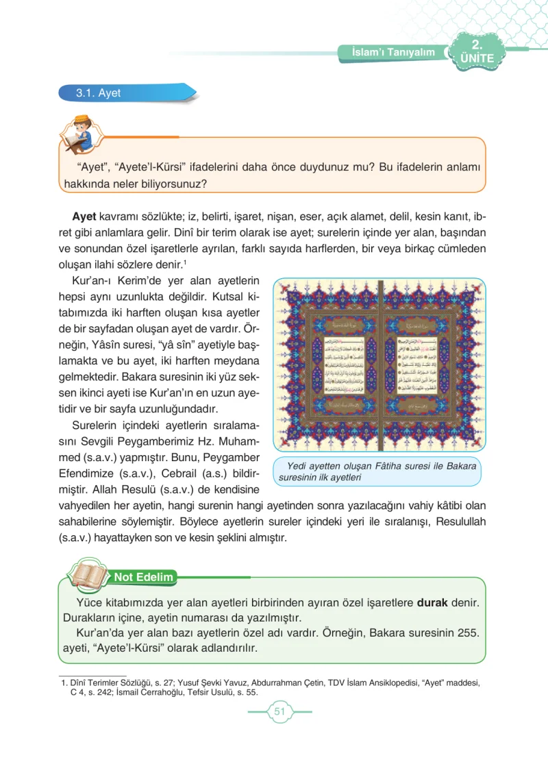 4. Sınıf Din Kültürü ve Ahlak Bilgisi Ders Kitabı Cevapları Tutku Yayıncılık Sayfa 51