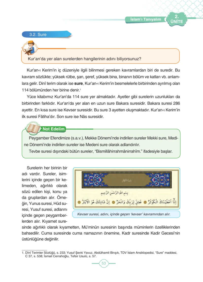 4. Sınıf Din Kültürü ve Ahlak Bilgisi Ders Kitabı Cevapları Tutku Yayıncılık Sayfa 53