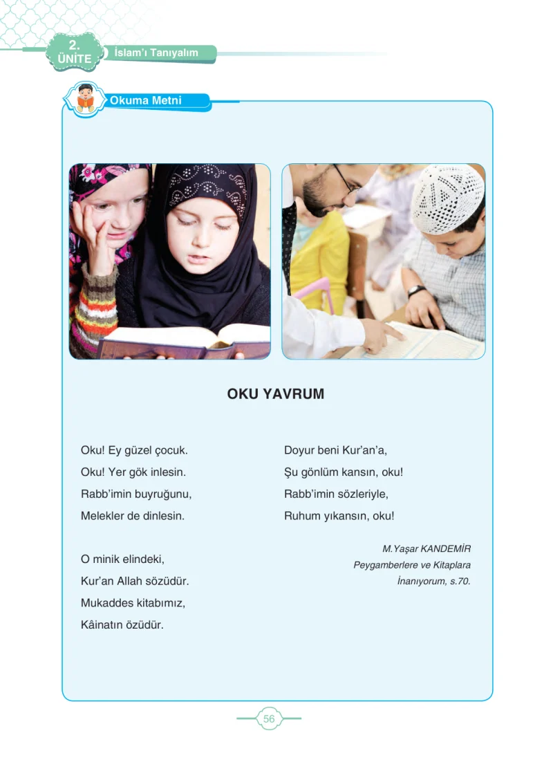 4. Sınıf Din Kültürü ve Ahlak Bilgisi Ders Kitabı Cevapları Tutku Yayıncılık Sayfa 56