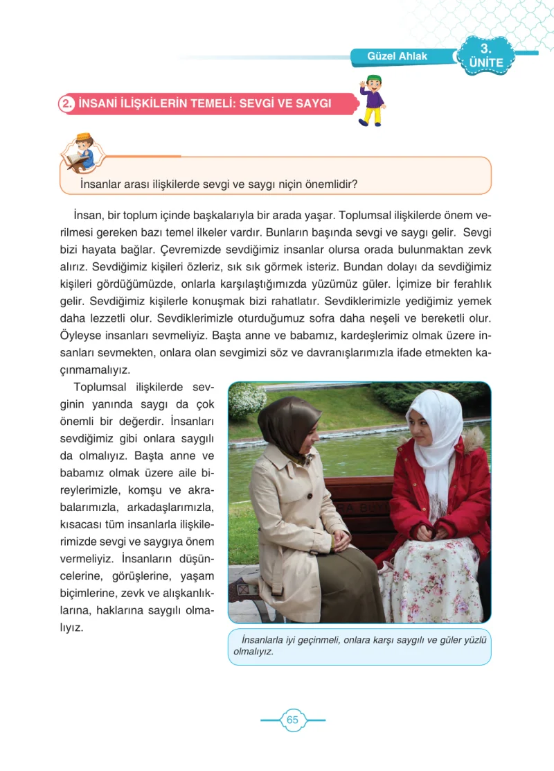 4. Sınıf Din Kültürü ve Ahlak Bilgisi Ders Kitabı Cevapları Tutku Yayıncılık Sayfa 65