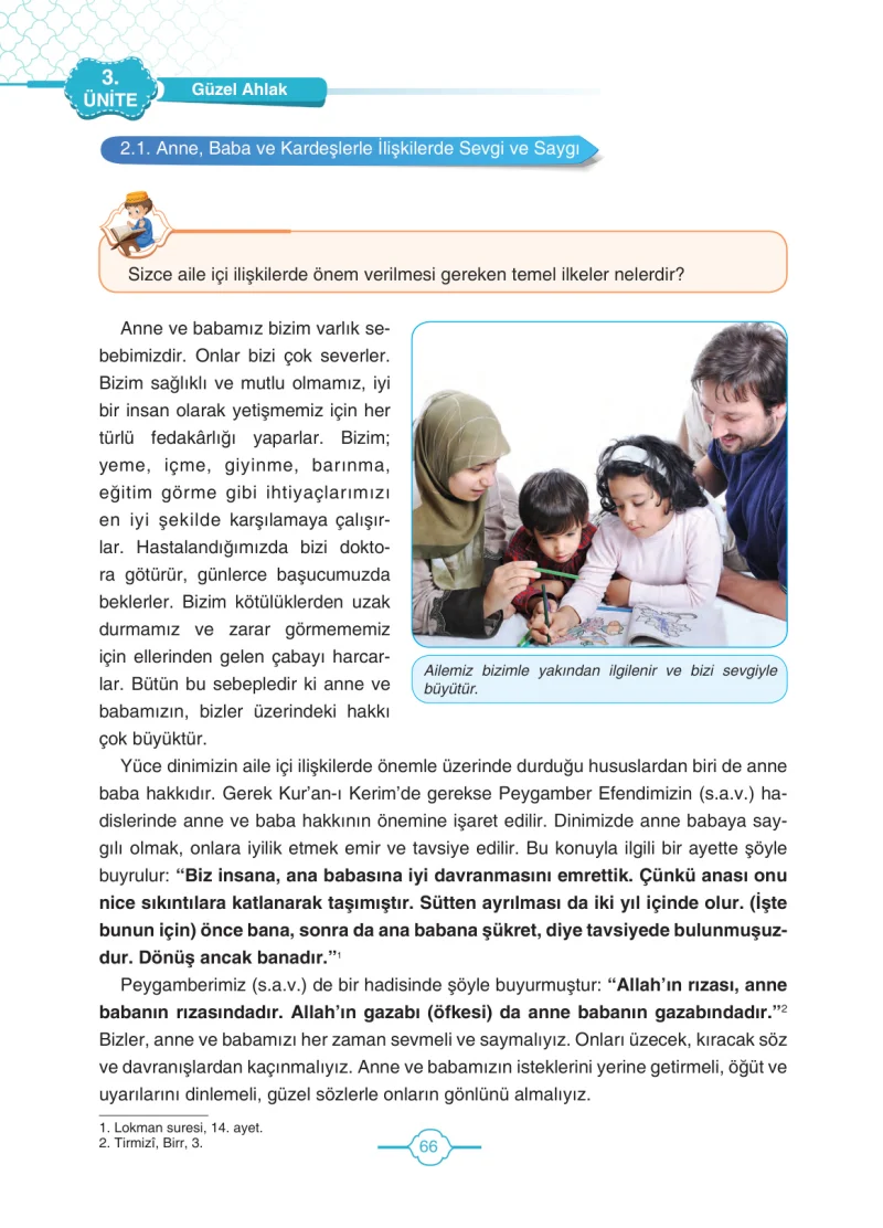 4. Sınıf Din Kültürü ve Ahlak Bilgisi Ders Kitabı Cevapları Tutku Yayıncılık Sayfa 66