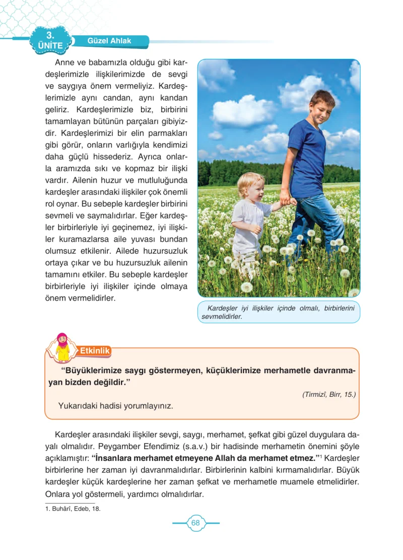 4. Sınıf Din Kültürü ve Ahlak Bilgisi Ders Kitabı Cevapları Tutku Yayıncılık Sayfa 68