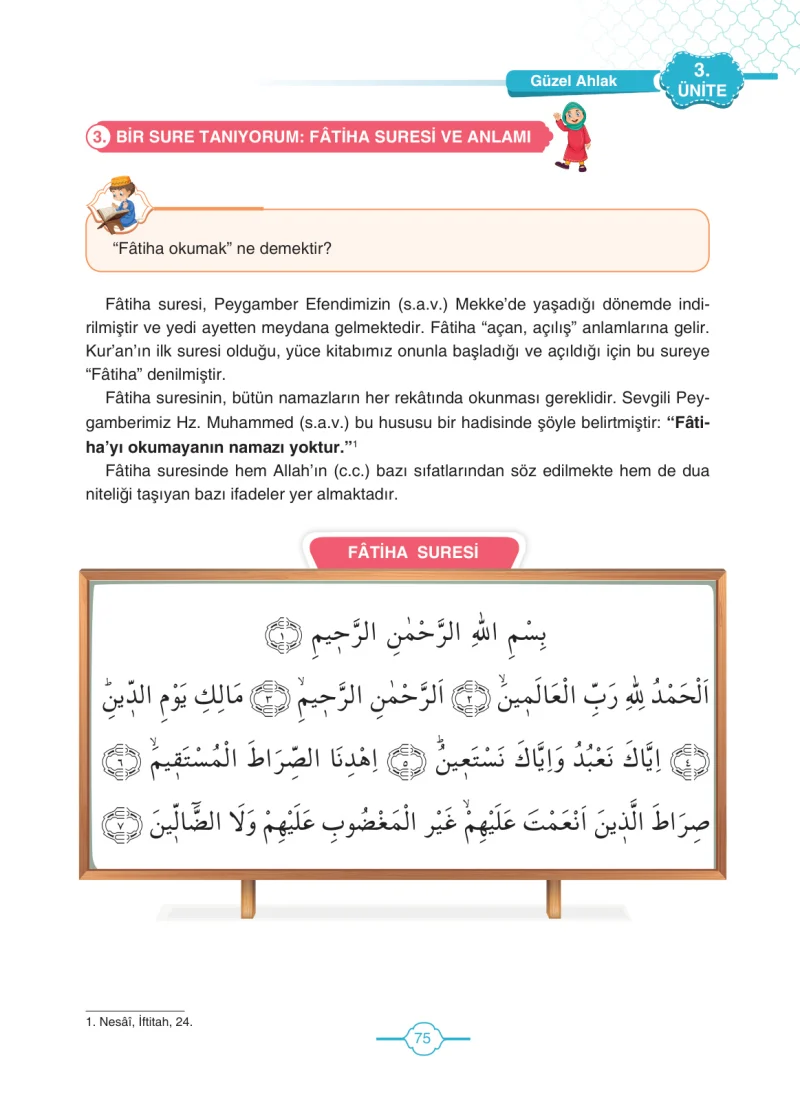 4. Sınıf Din Kültürü ve Ahlak Bilgisi Ders Kitabı Cevapları Tutku Yayıncılık Sayfa 75