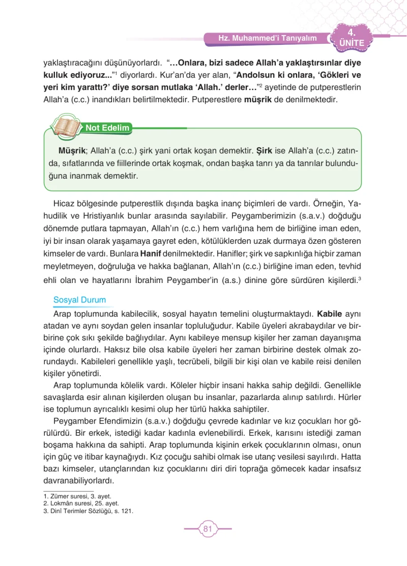 4. Sınıf Din Kültürü ve Ahlak Bilgisi Ders Kitabı Cevapları Tutku Yayıncılık Sayfa 81