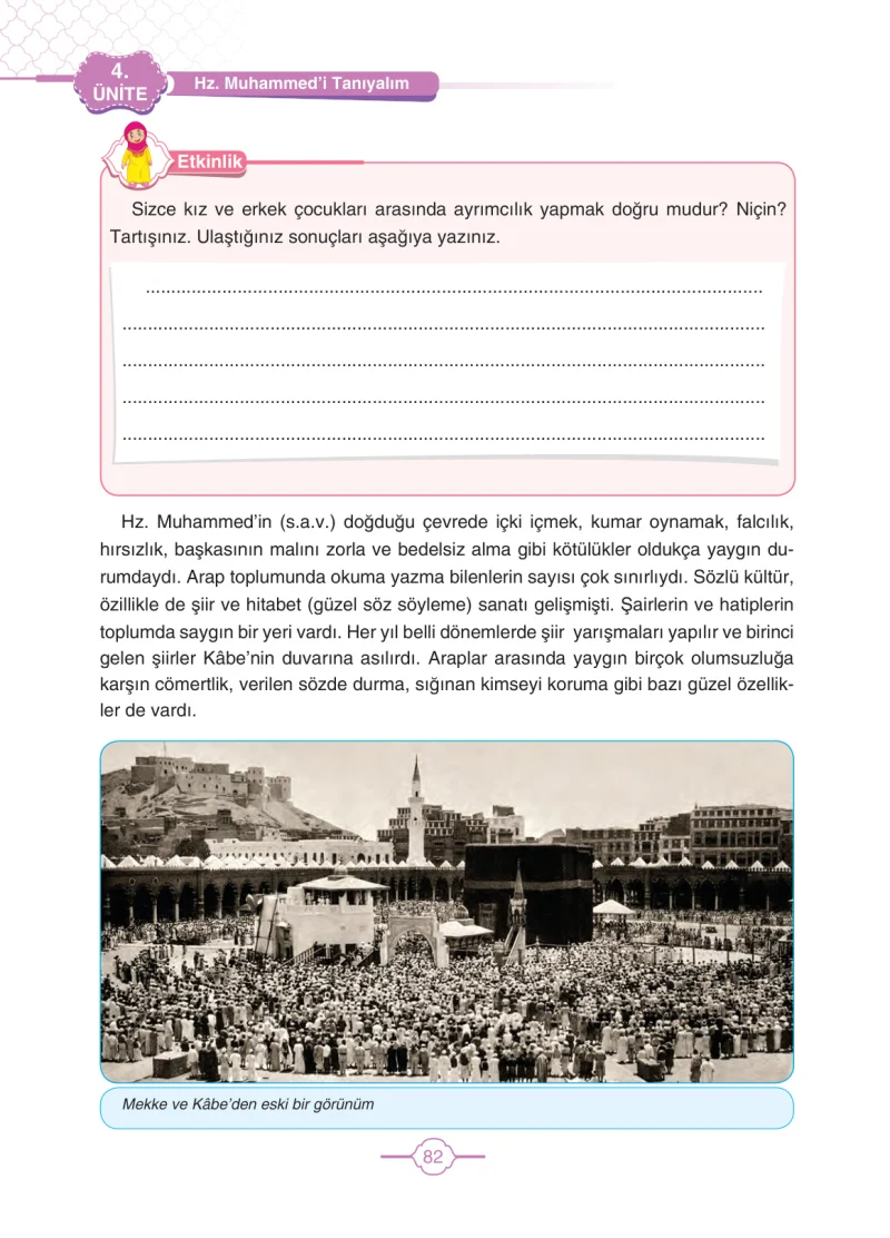4. Sınıf Din Kültürü ve Ahlak Bilgisi Ders Kitabı Cevapları Tutku Yayıncılık Sayfa 82
