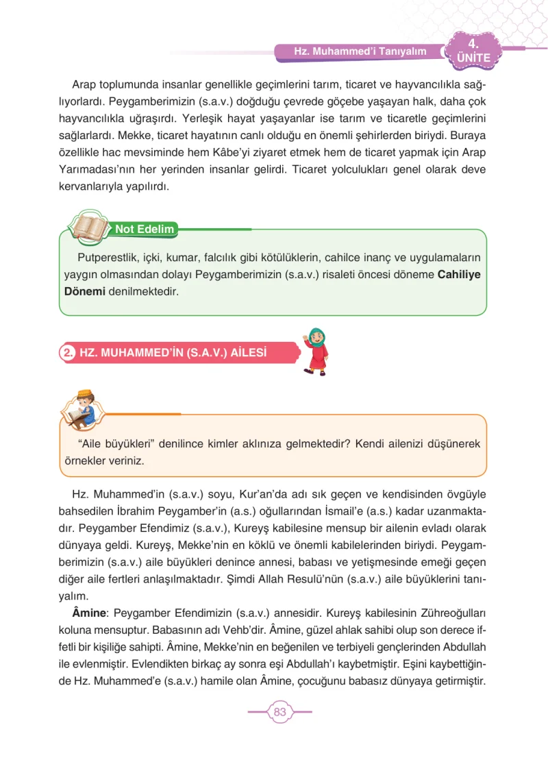 4. Sınıf Din Kültürü ve Ahlak Bilgisi Ders Kitabı Cevapları Tutku Yayıncılık Sayfa 83