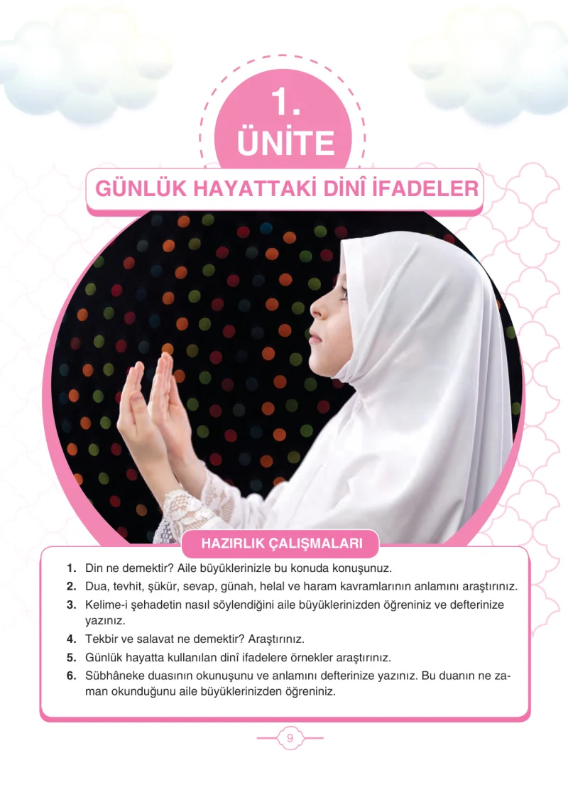 4. Sınıf Din Kültürü ve Ahlak Bilgisi Ders Kitabı Cevapları Tutku Yayıncılık Sayfa 9