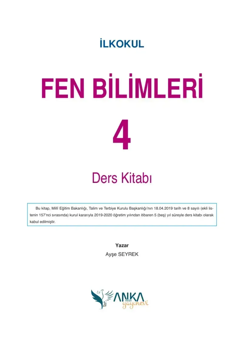 4. Sınıf Fen Bilimleri Ders Kitabı Cevapları Anka Yayınevi Sayfa 1