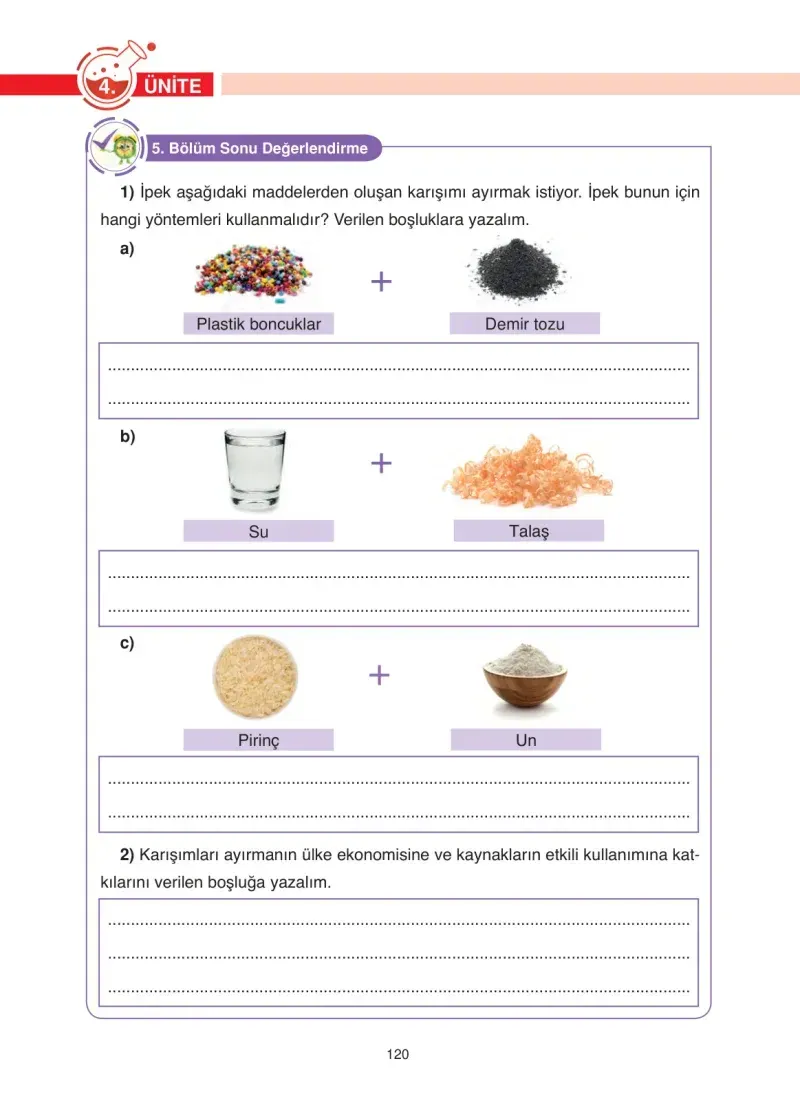 4. Sınıf Fen Bilimleri Ders Kitabı Cevapları Anka Yayınevi Sayfa 120