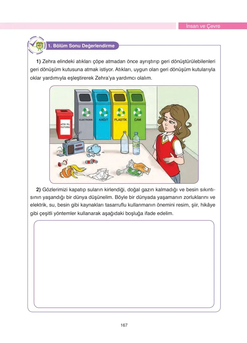 4. Sınıf Fen Bilimleri Ders Kitabı Cevapları Anka Yayınevi Sayfa 167