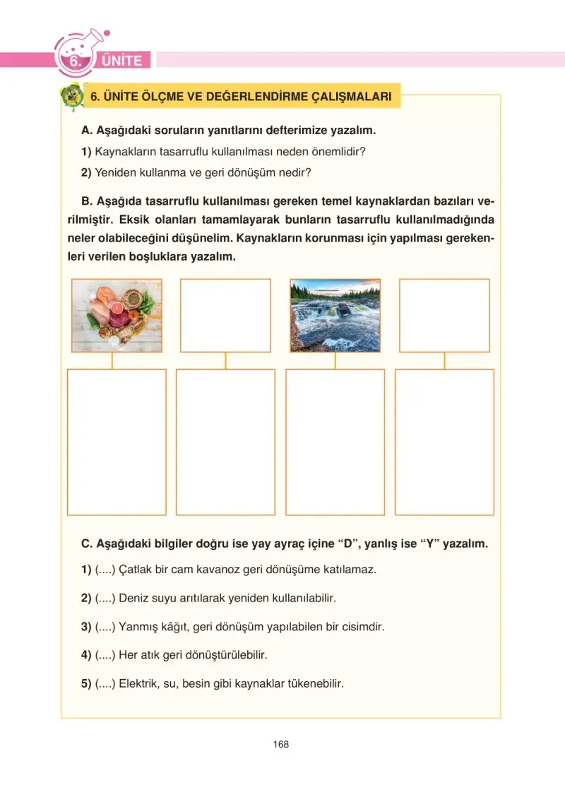 4. Sınıf Fen Bilimleri Ders Kitabı Cevapları Anka Yayınevi Sayfa 168