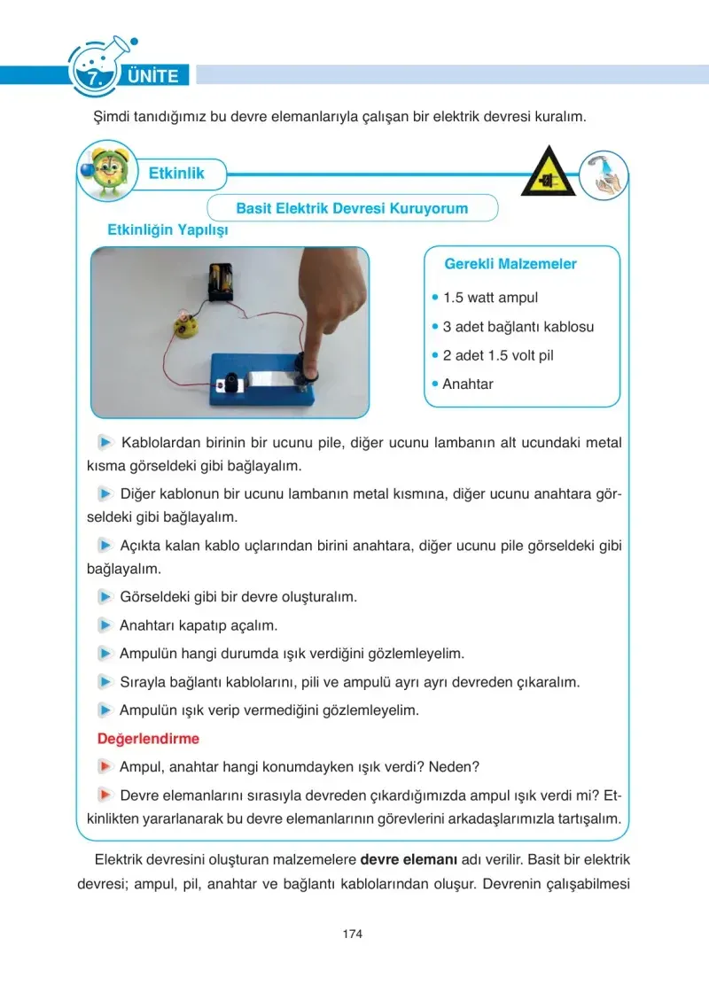 4. Sınıf Fen Bilimleri Ders Kitabı Cevapları Anka Yayınevi Sayfa 174