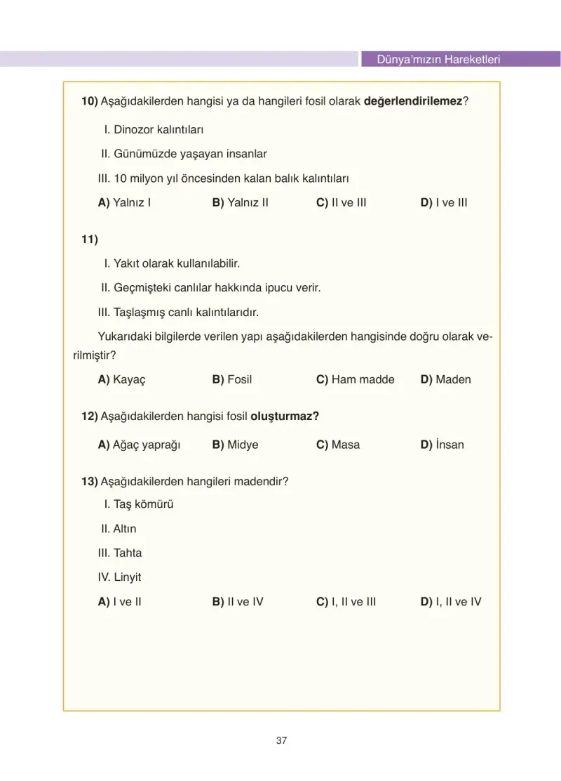 4. Sınıf Fen Bilimleri Ders Kitabı Cevapları Anka Yayınevi Sayfa 37