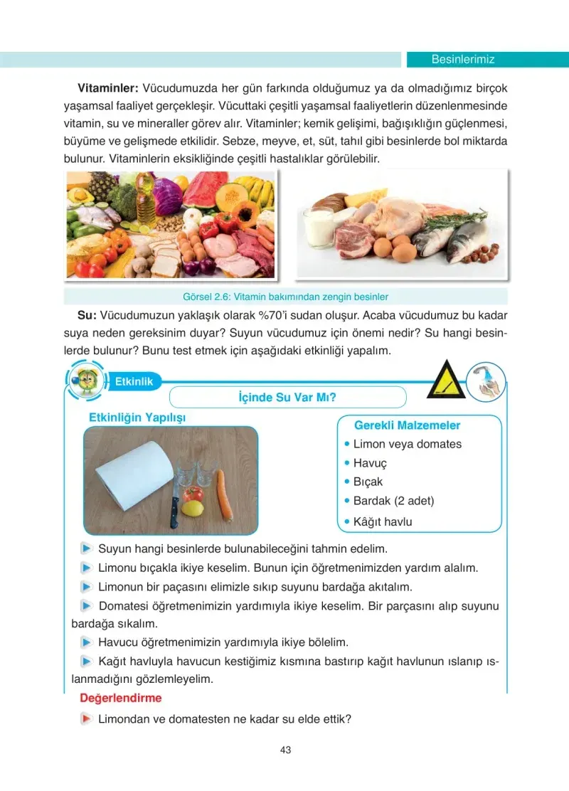 4. Sınıf Fen Bilimleri Ders Kitabı Cevapları Anka Yayınevi Sayfa 43