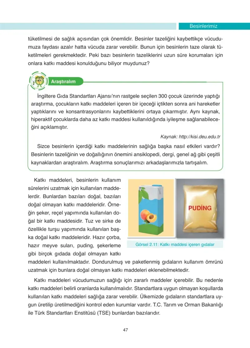 4. Sınıf Fen Bilimleri Ders Kitabı Cevapları Anka Yayınevi Sayfa 47