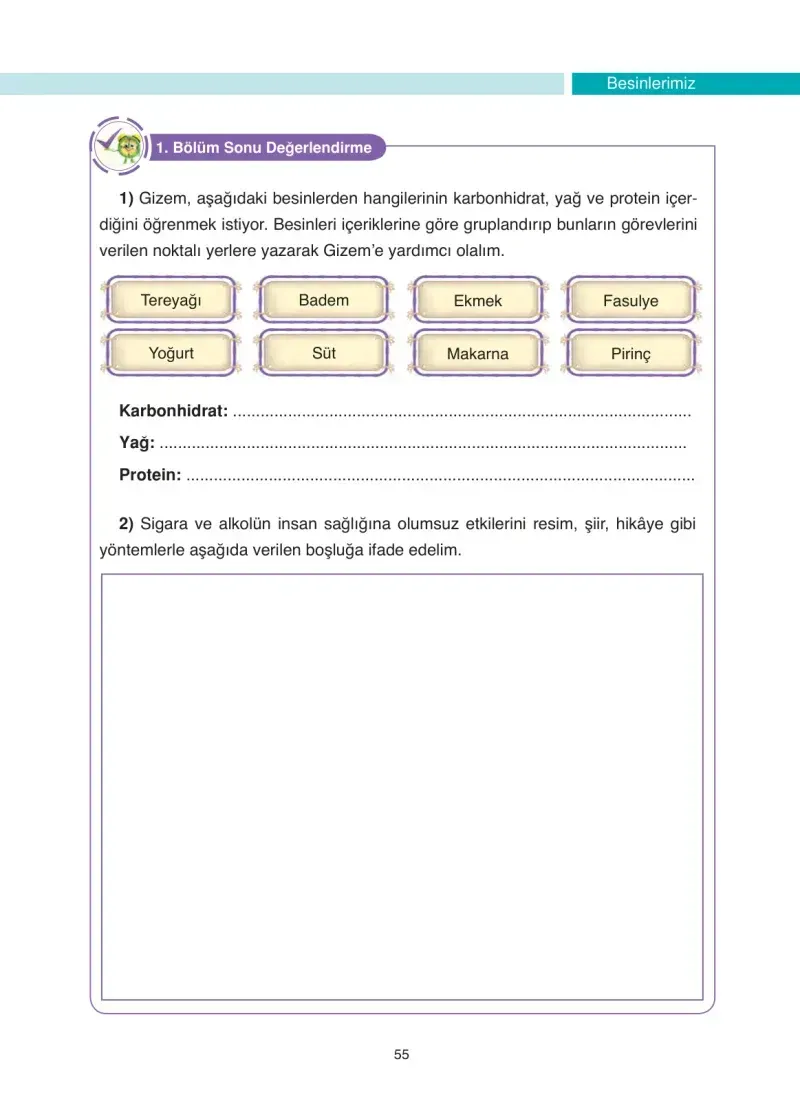 4. Sınıf Fen Bilimleri Ders Kitabı Cevapları Anka Yayınevi Sayfa 55