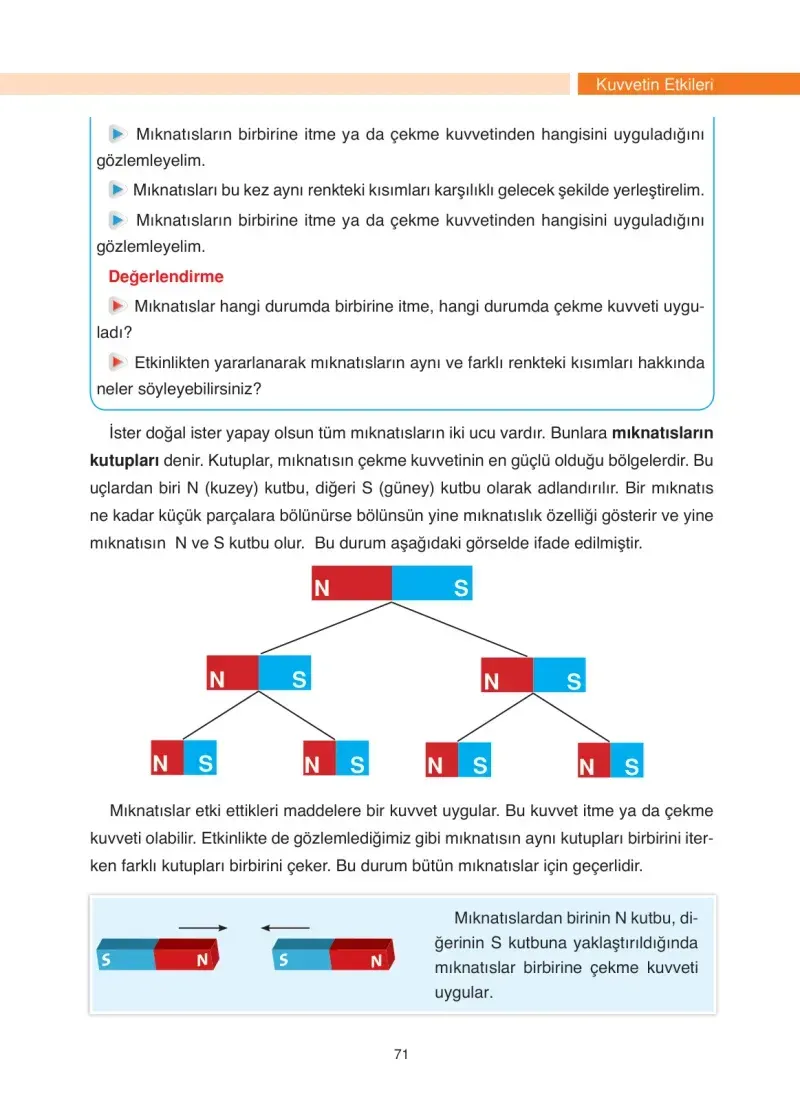 4. Sınıf Fen Bilimleri Ders Kitabı Cevapları Anka Yayınevi Sayfa 71
