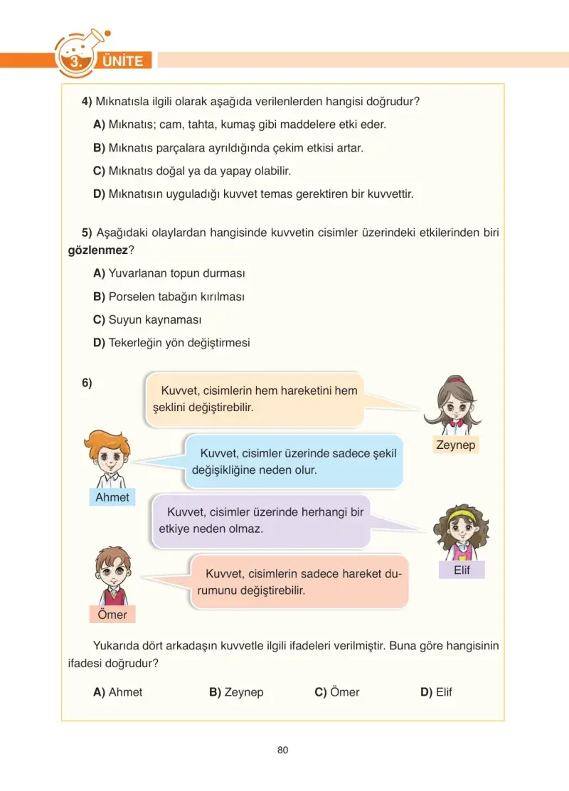 4. Sınıf Fen Bilimleri Ders Kitabı Cevapları Anka Yayınevi Sayfa 80