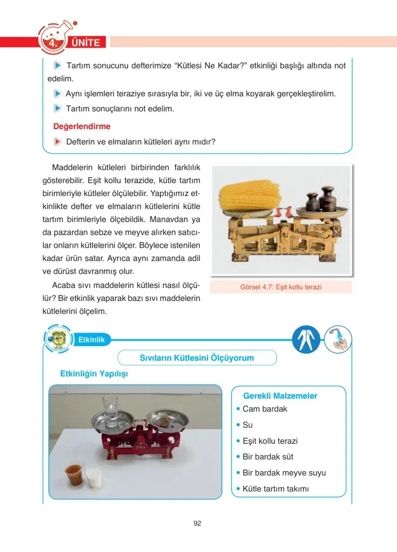 4. Sınıf Fen Bilimleri Ders Kitabı Cevapları Anka Yayınevi Sayfa 92