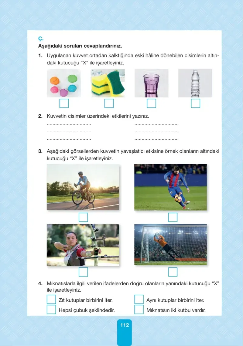 4. Sınıf Fen Bilimleri Ders Kitabı Cevapları Pasifik Yayınları Sayfa 112