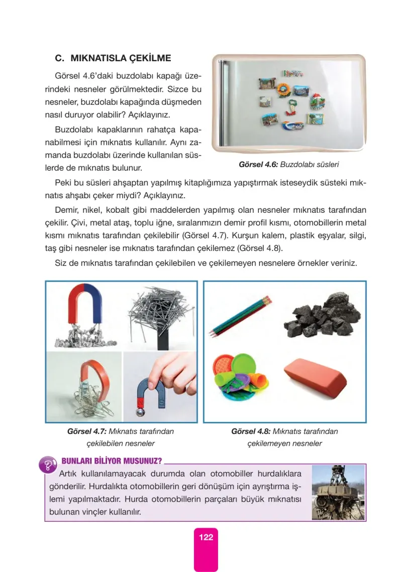 4. Sınıf Fen Bilimleri Ders Kitabı Cevapları Pasifik Yayınları Sayfa 122