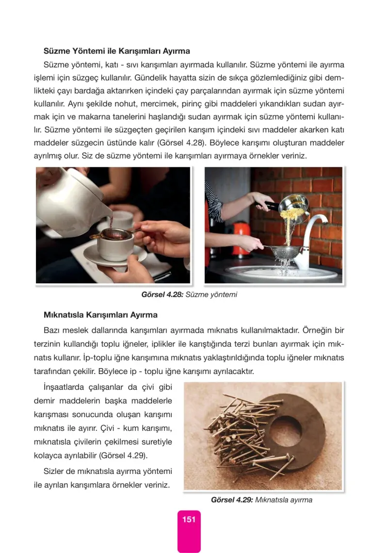 4. Sınıf Fen Bilimleri Ders Kitabı Cevapları Pasifik Yayınları Sayfa 151