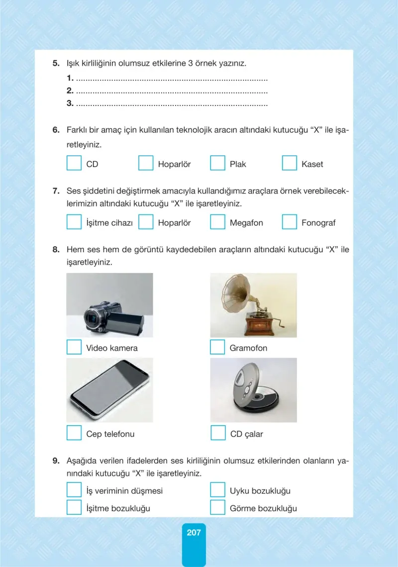 4. Sınıf Fen Bilimleri Ders Kitabı Cevapları Pasifik Yayınları Sayfa 207