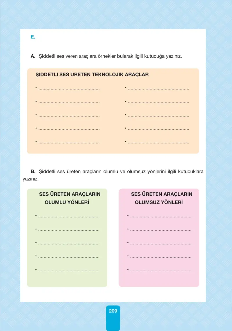 4. Sınıf Fen Bilimleri Ders Kitabı Cevapları Pasifik Yayınları Sayfa 209