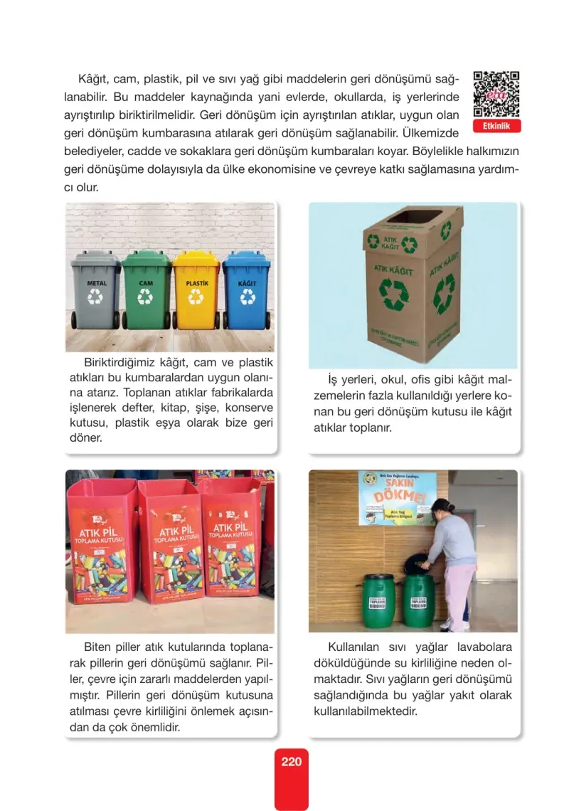 4. Sınıf Fen Bilimleri Ders Kitabı Cevapları Pasifik Yayınları Sayfa 220