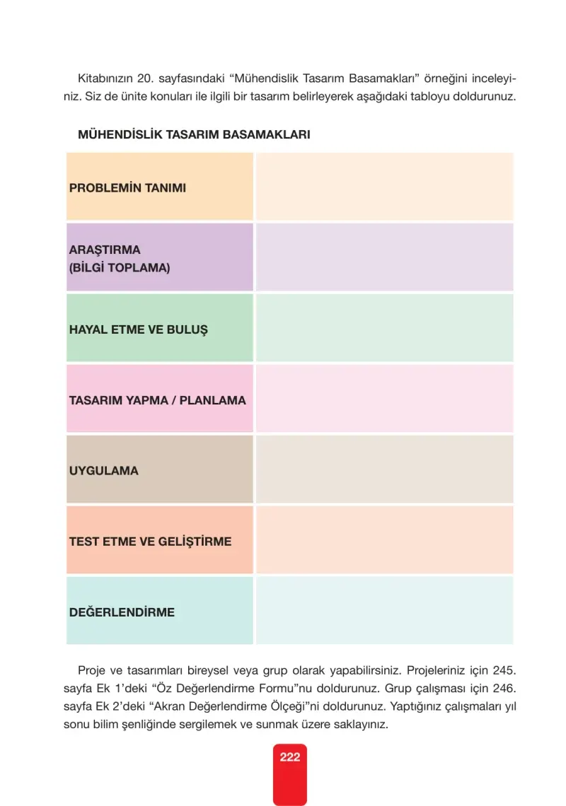 4. Sınıf Fen Bilimleri Ders Kitabı Cevapları Pasifik Yayınları Sayfa 222