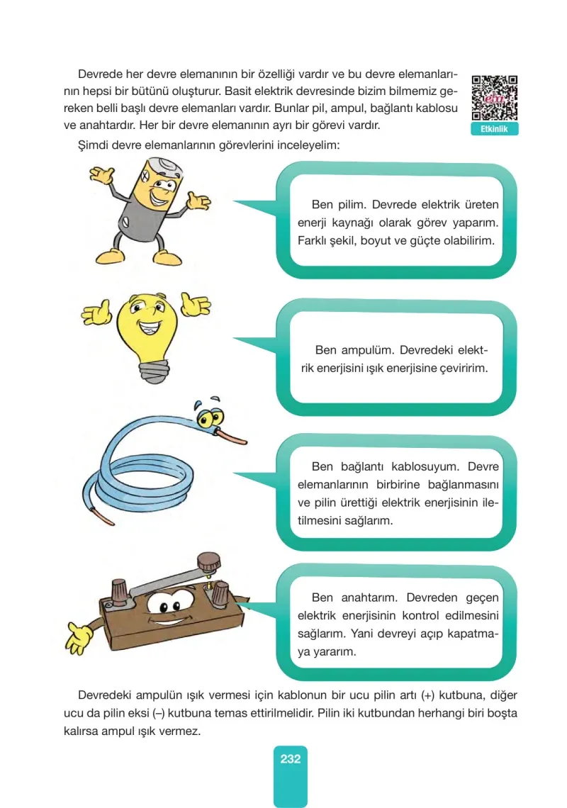 4. Sınıf Fen Bilimleri Ders Kitabı Cevapları Pasifik Yayınları Sayfa 232