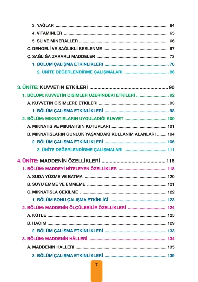 4. Sınıf Fen Bilimleri Ders Kitabı Cevapları Pasifik Yayınları Sayfa 7