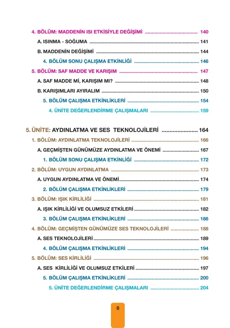 4. Sınıf Fen Bilimleri Ders Kitabı Cevapları Pasifik Yayınları Sayfa 8