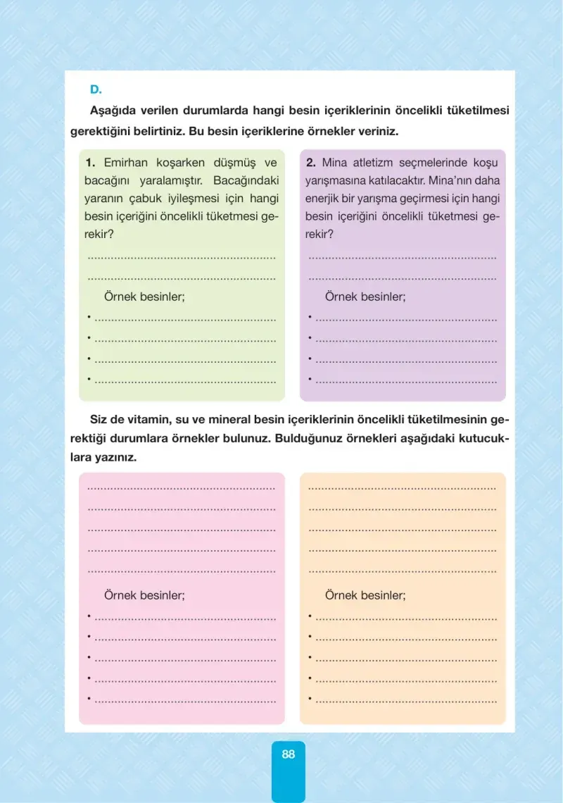 4. Sınıf Fen Bilimleri Ders Kitabı Cevapları Pasifik Yayınları Sayfa 88